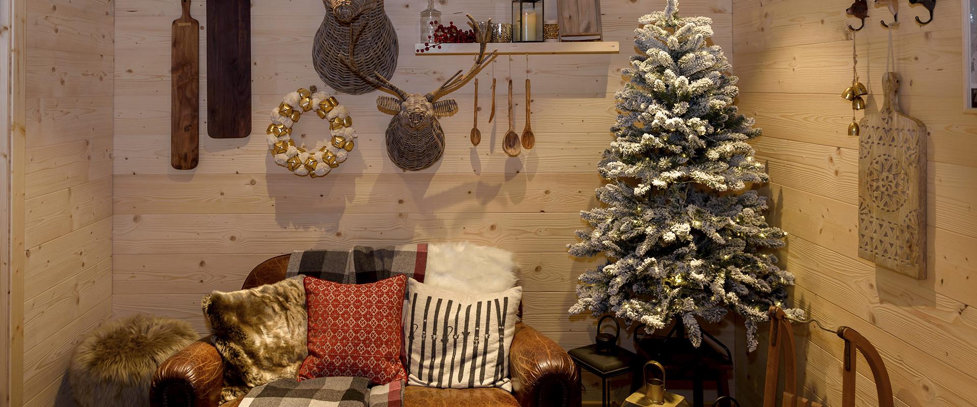 interni in legno di chalet ristorante svizzero