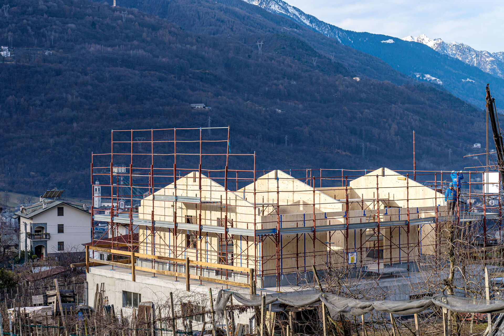 cantiere di casa in legno e differenze con case in muratura o cemento armato