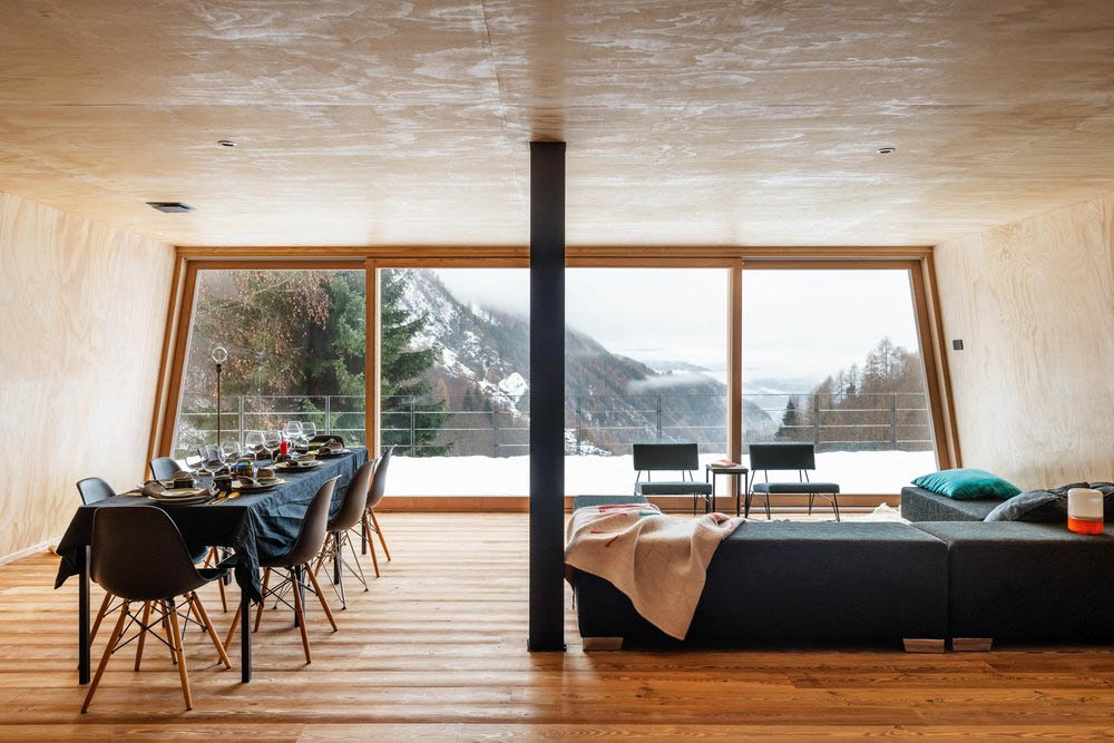 rifugio di montagna di design in legno